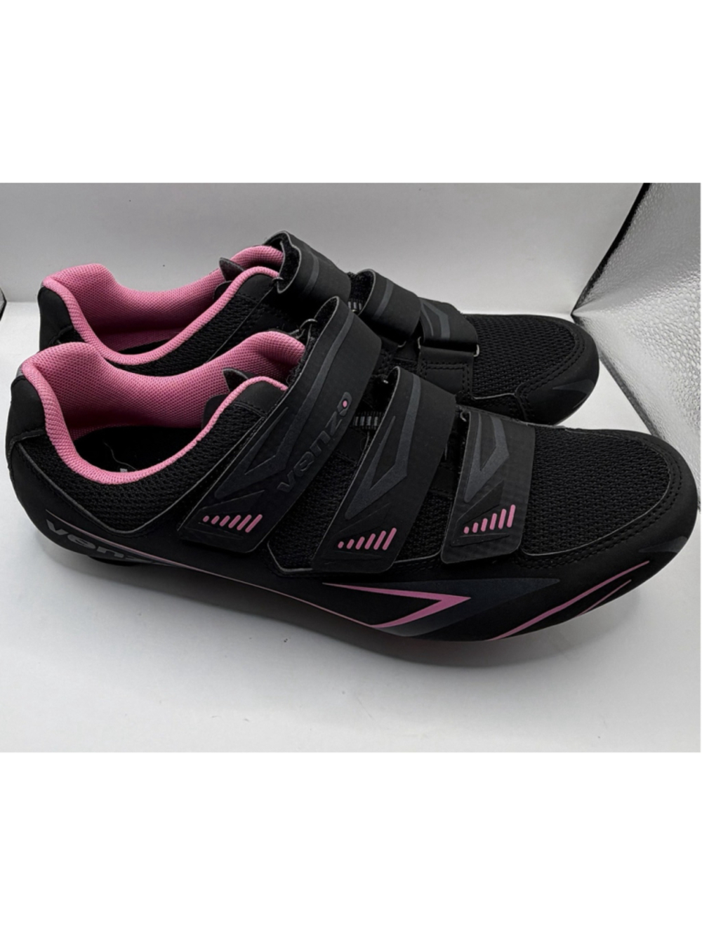 Venzo MX Cycling Bicycle Bike Shoes Strap Black Pink Womens Size 8 Mens 9.5 - Picture 2 of 9